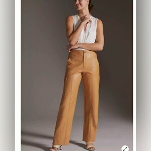 Anthropologie Faux Leather Utility Cargo Pants in Camel
Size 4P